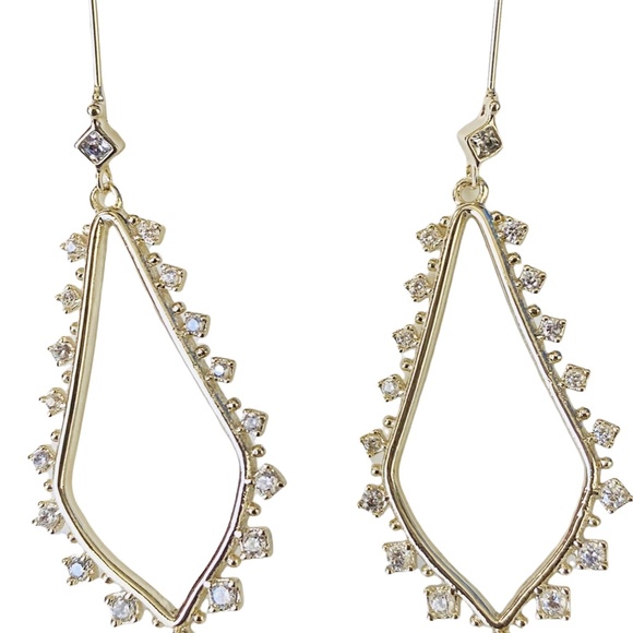 NEW Kendra Scott Bea Crystal Drop Frame Hoop Earrings - Picture 5 of 16